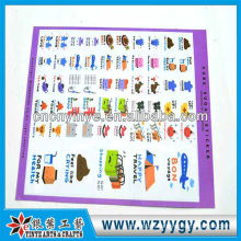 Fashion oem PVC recycling learning stickers for kids